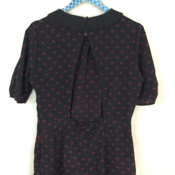 ASOS Black Red Fans Open Back Romper 10 - Picture 7 of 13